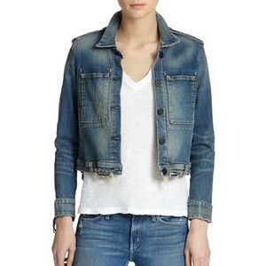 NWOT McGuire Cropped Distressed Denim Jacket